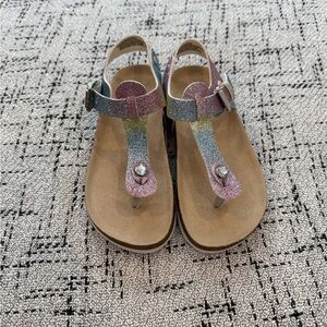 The Children's Place Glittery Rainbow Sandals NWOT